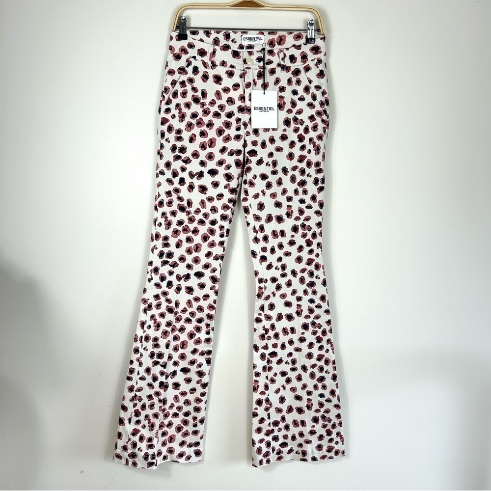 Essential Leopard Print Flare Jeans - Pink/White